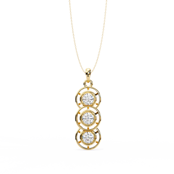 Triple Circle Lab Grown Diamond Pendant Necklace