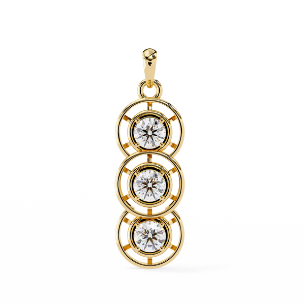 Triple Circle Lab Grown Diamond Pendant Necklace