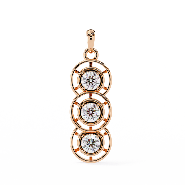 Triple Circle Lab Grown Diamond Pendant Necklace