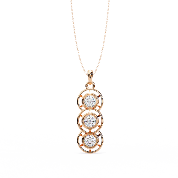 Triple Circle Lab Grown Diamond Pendant Necklace
