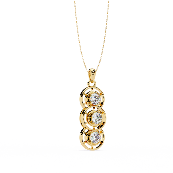 Triple Circle Lab Grown Diamond Pendant Necklace
