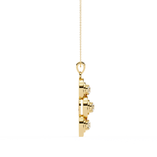 Triple Circle Lab Grown Diamond Pendant Necklace