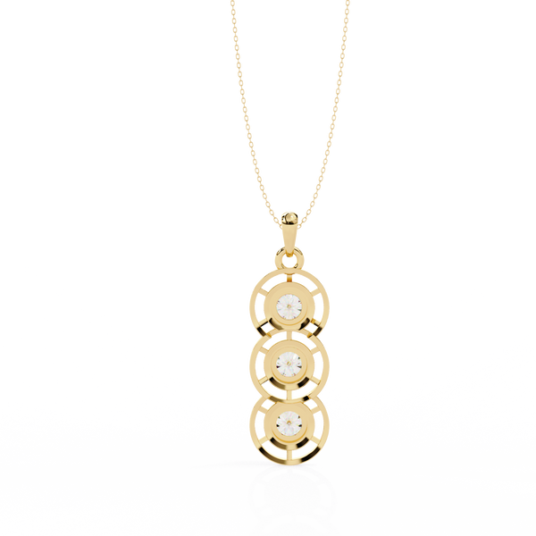 Triple Circle Lab Grown Diamond Pendant Necklace