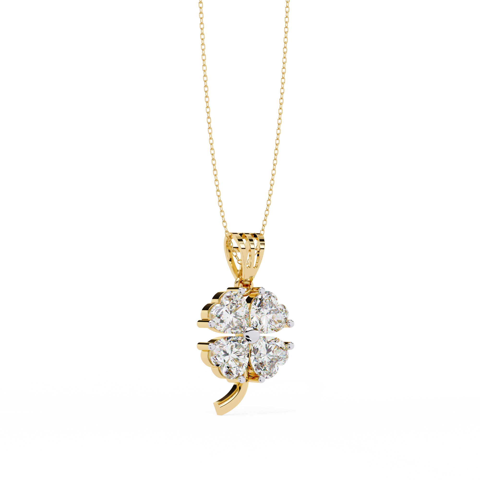 Elegant Four-Leaf Clover Pendant