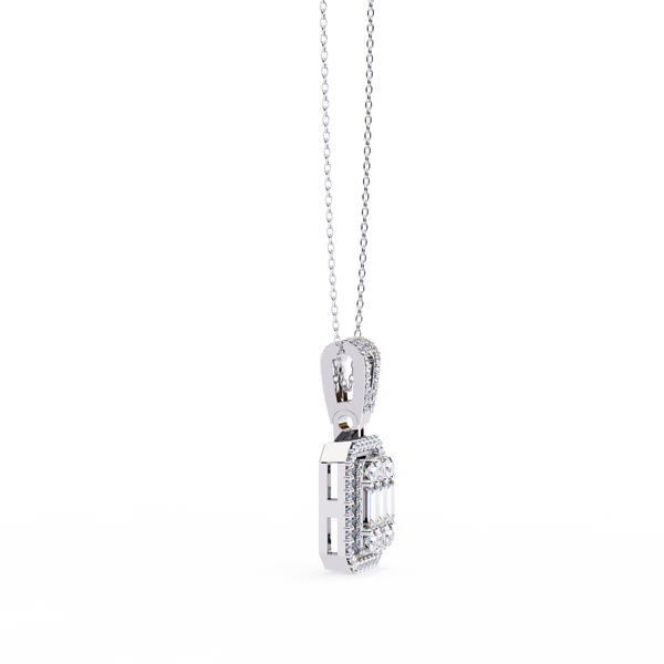 Baguette and Round Lab Grown Diamond  Pendant