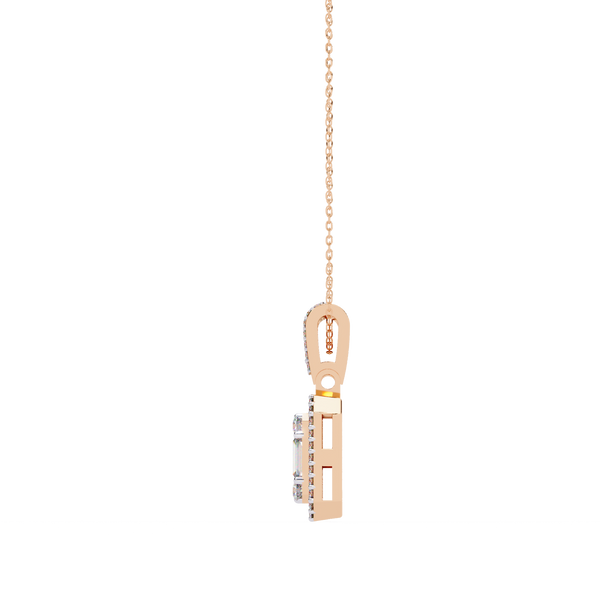 Baguette and Round Lab Grown Diamond  Pendant