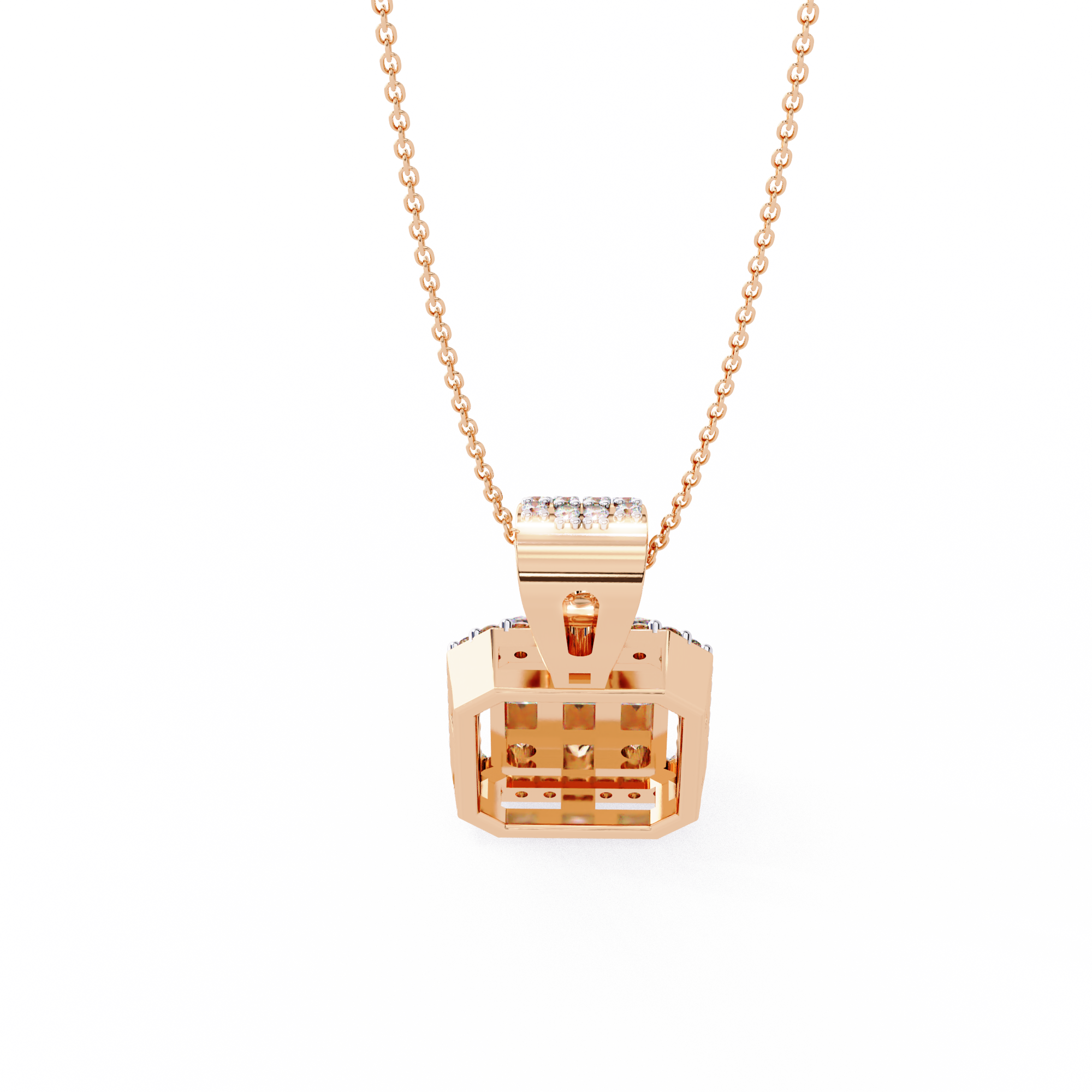 Baguette and Round Diamond  Pendant
