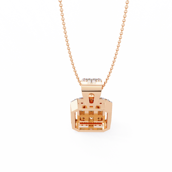 Baguette and Round Lab Grown Diamond  Pendant