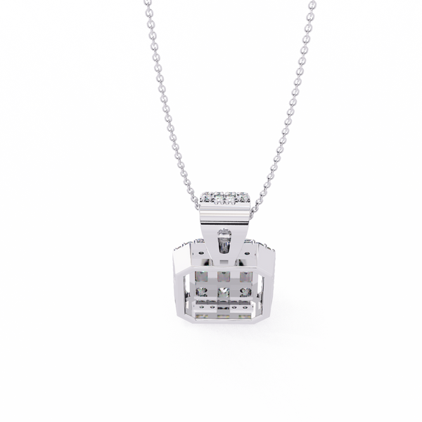 Baguette and Round Lab Grown Diamond  Pendant