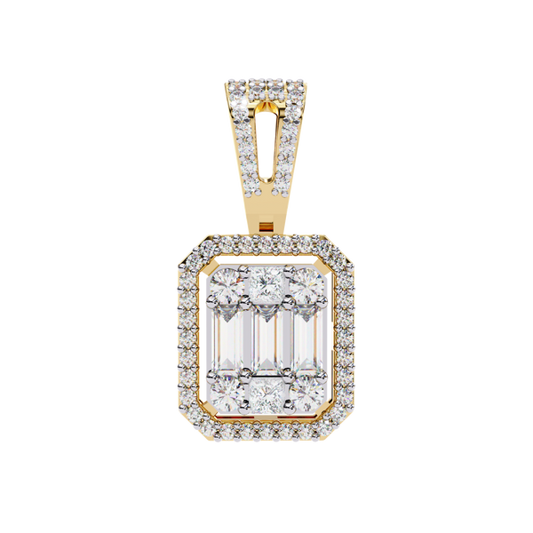 Baguette and Round Lab Grown Diamond  Pendant