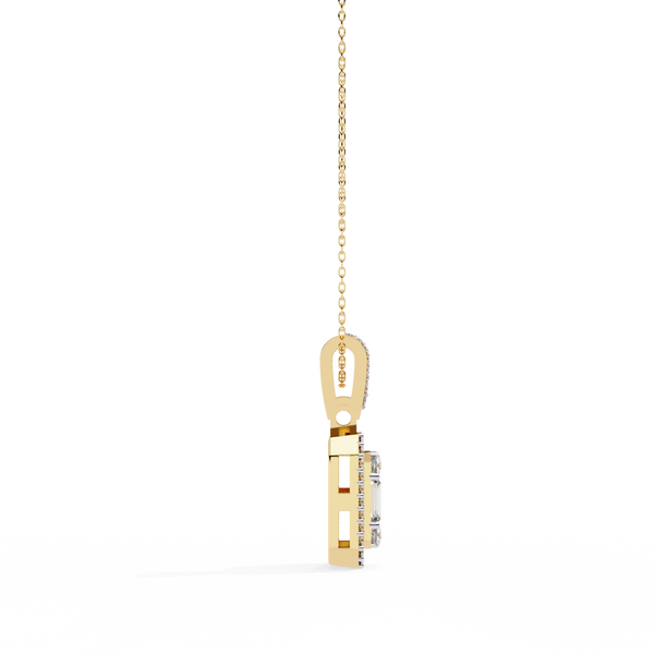 Baguette and Round Lab Grown Diamond  Pendant