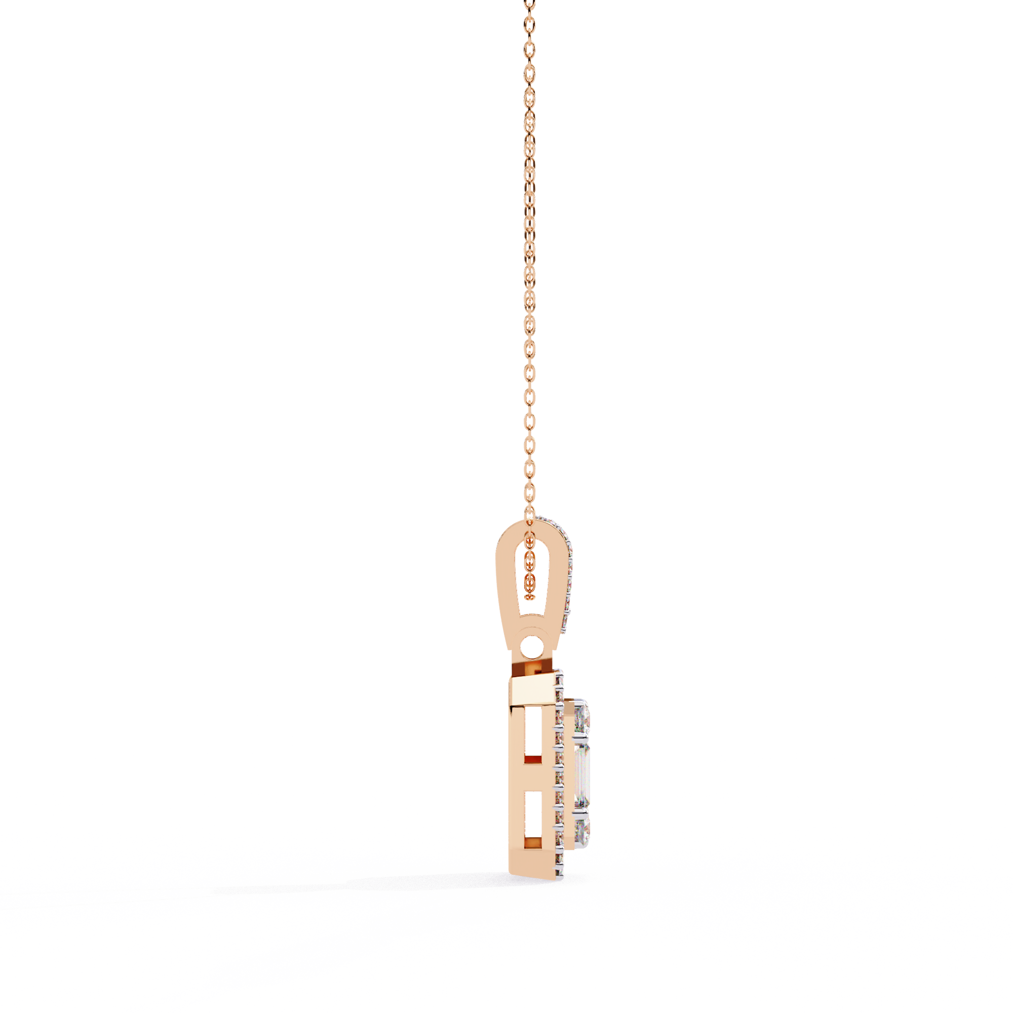 Baguette and Round Diamond  Pendant