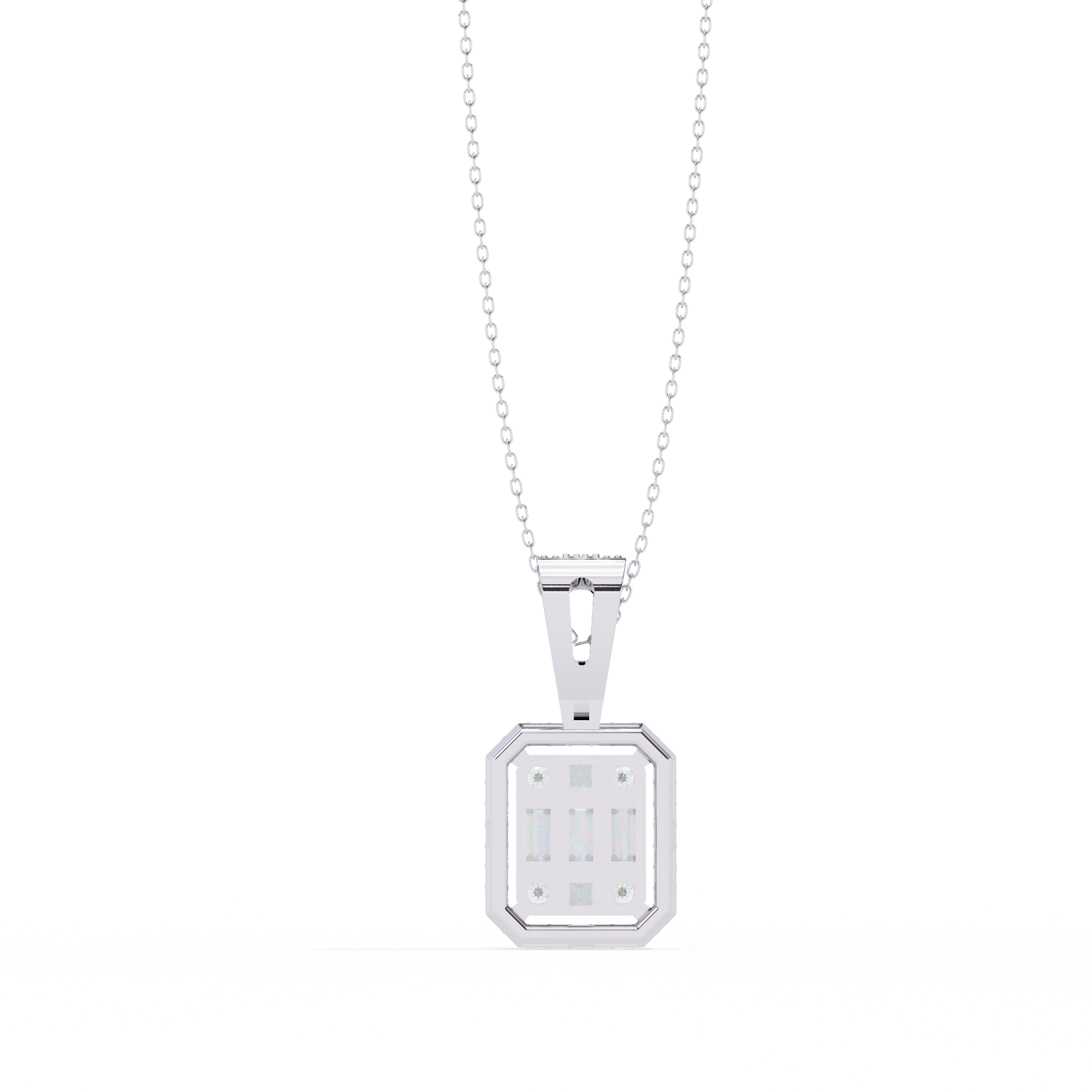 Baguette and Round Diamond  Pendant