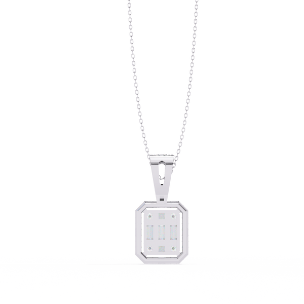 Baguette and Round Lab Grown Diamond  Pendant