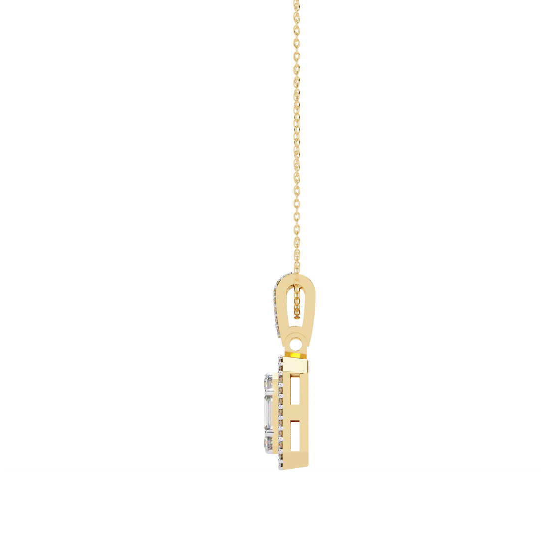 Baguette and Round Diamond  Pendant