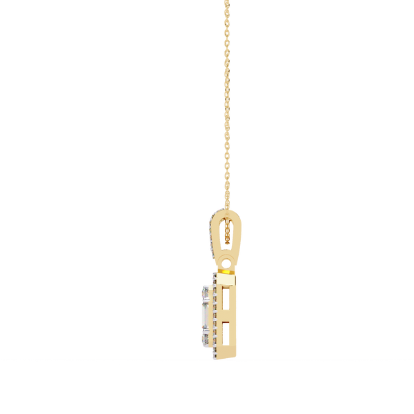Baguette and Round Lab Grown Diamond  Pendant