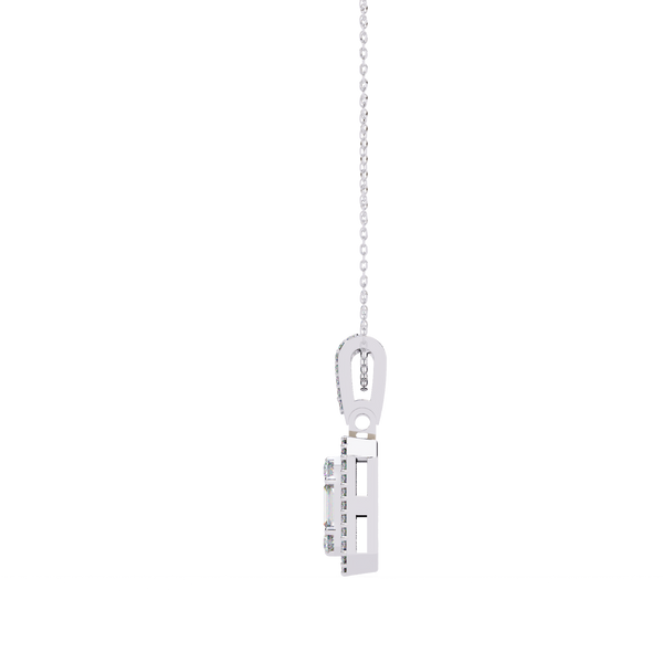 Baguette and Round Lab Grown Diamond  Pendant