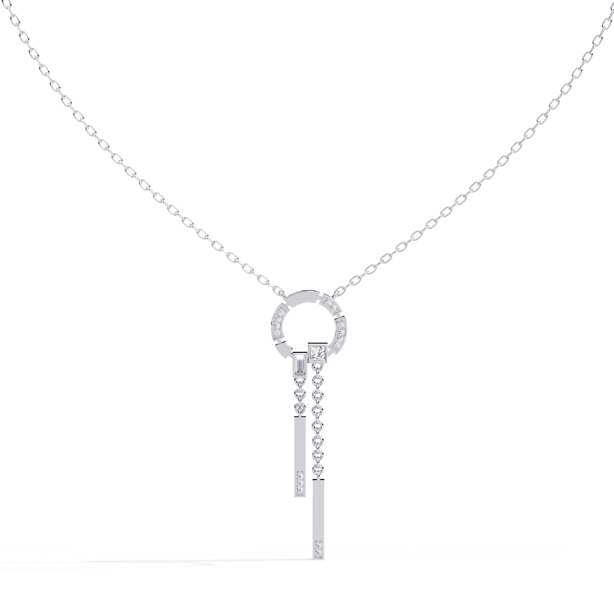 Modern Halo Pendant Necklace