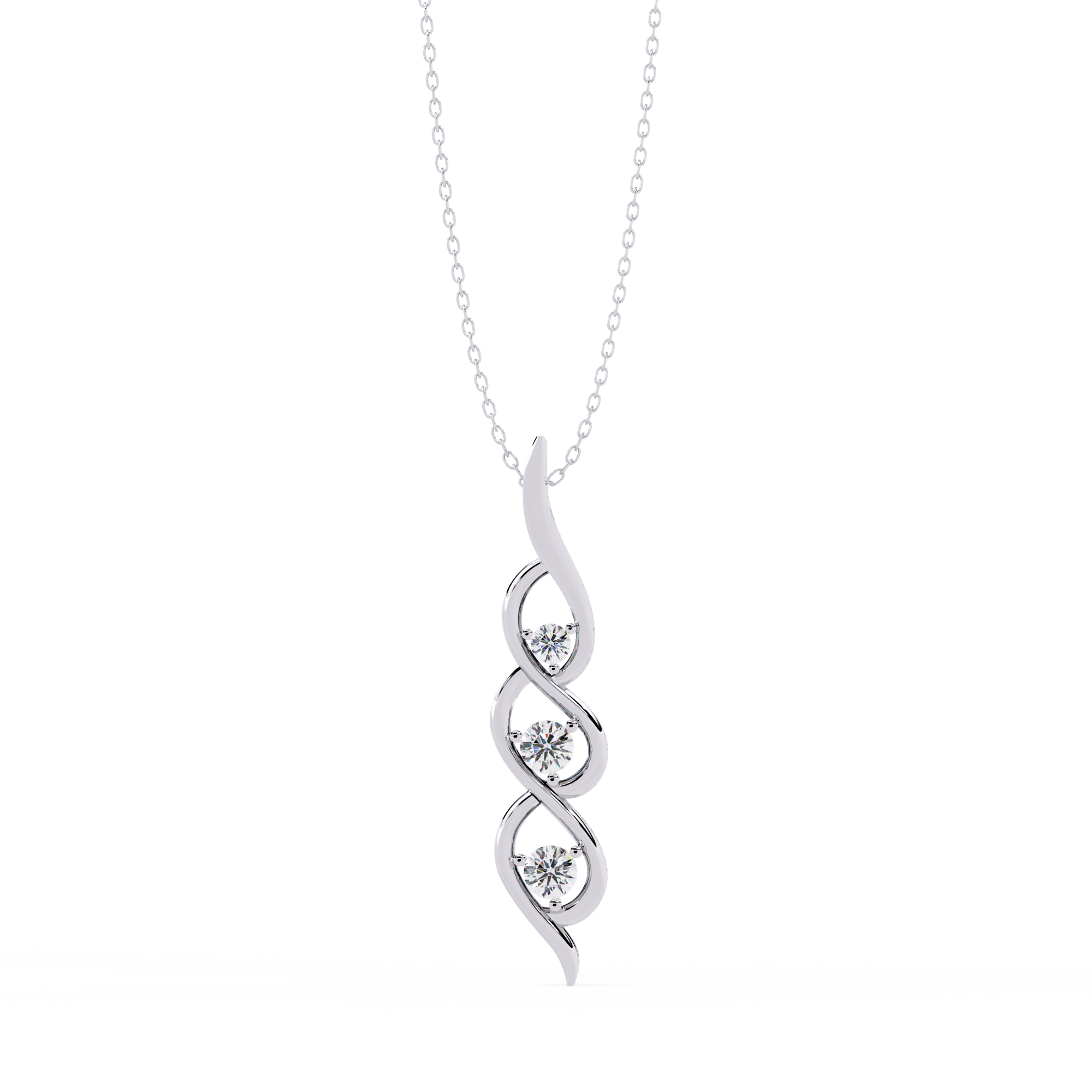 Sirena Diamond Three Stone Pendant: