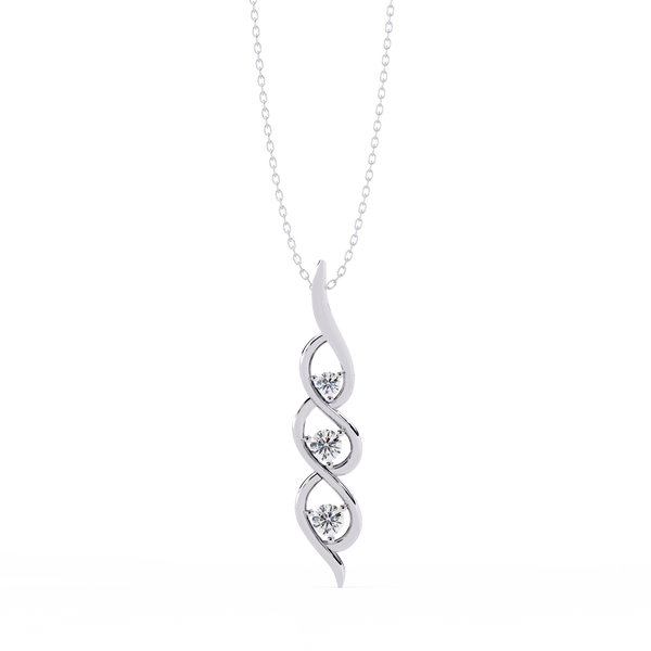 Sirena Lab Grown Diamond Three Stone Pendant: