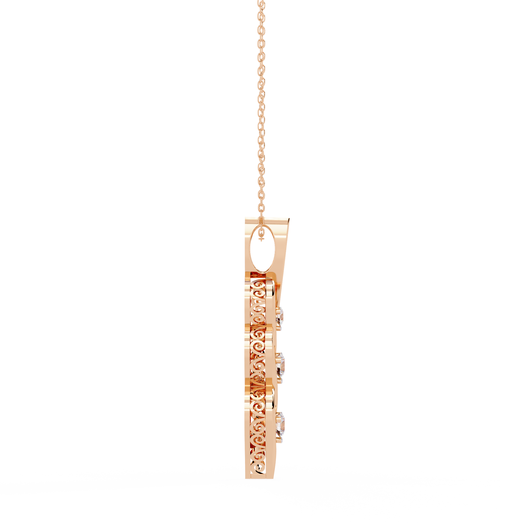 Sirena Diamond Three Stone Pendant: