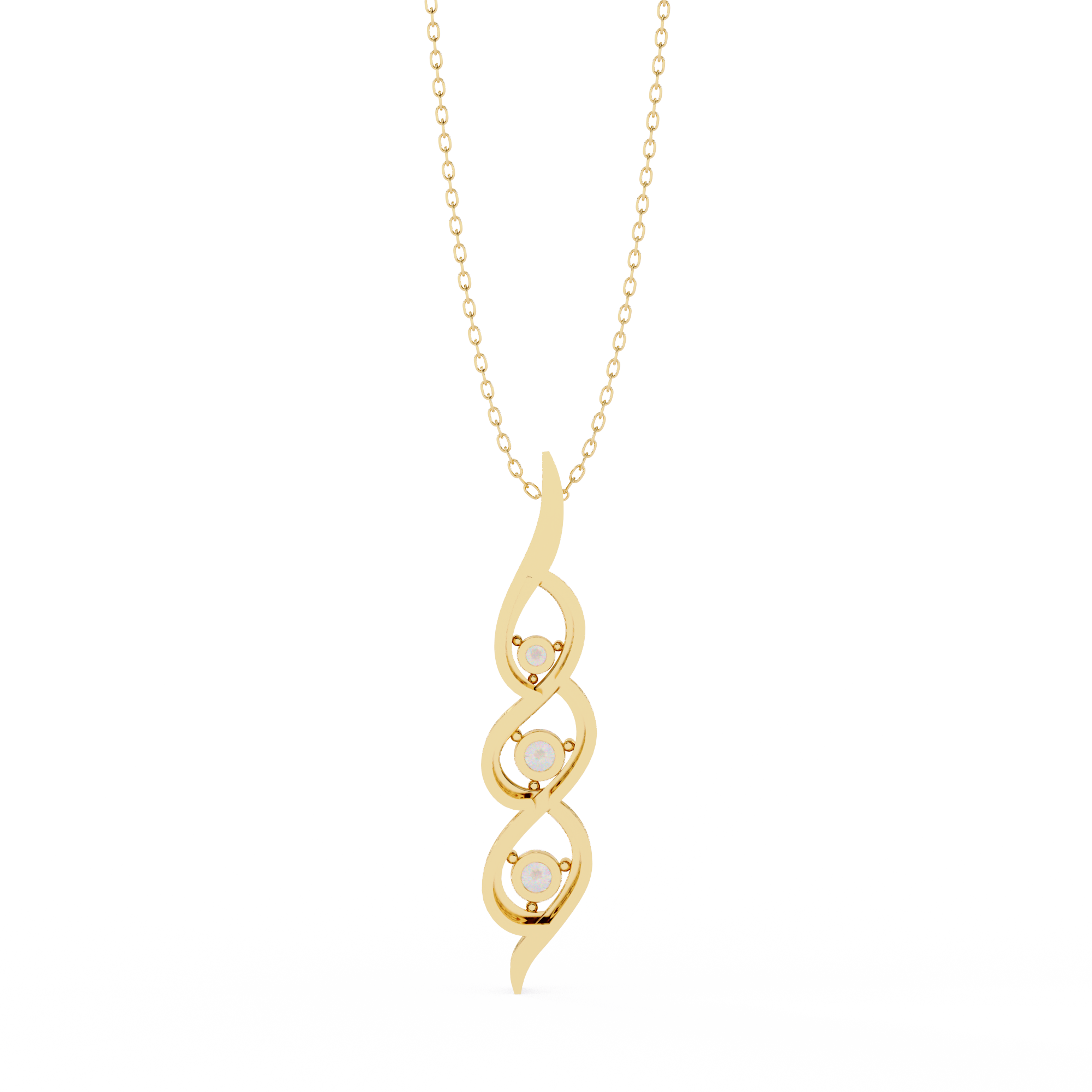 Sirena Diamond Three Stone Pendant: