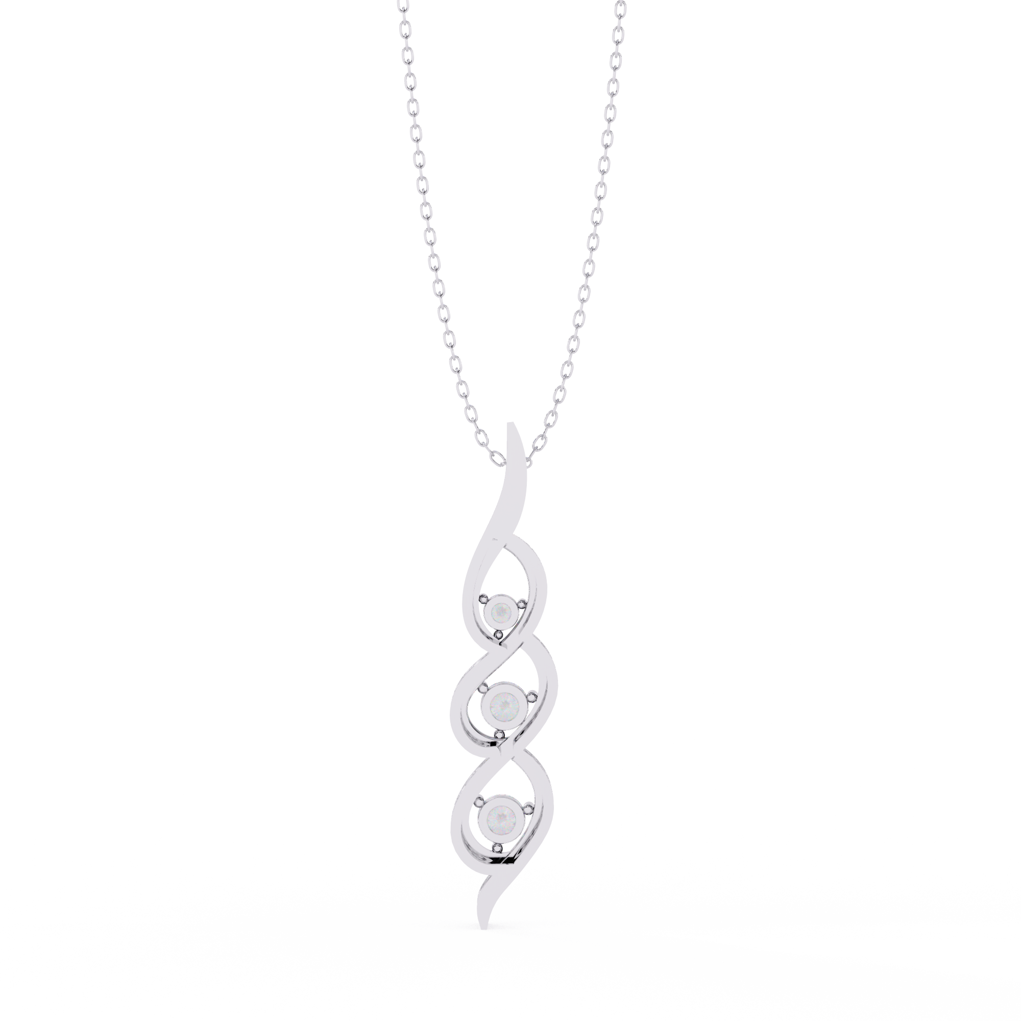 Sirena Diamond Three Stone Pendant: