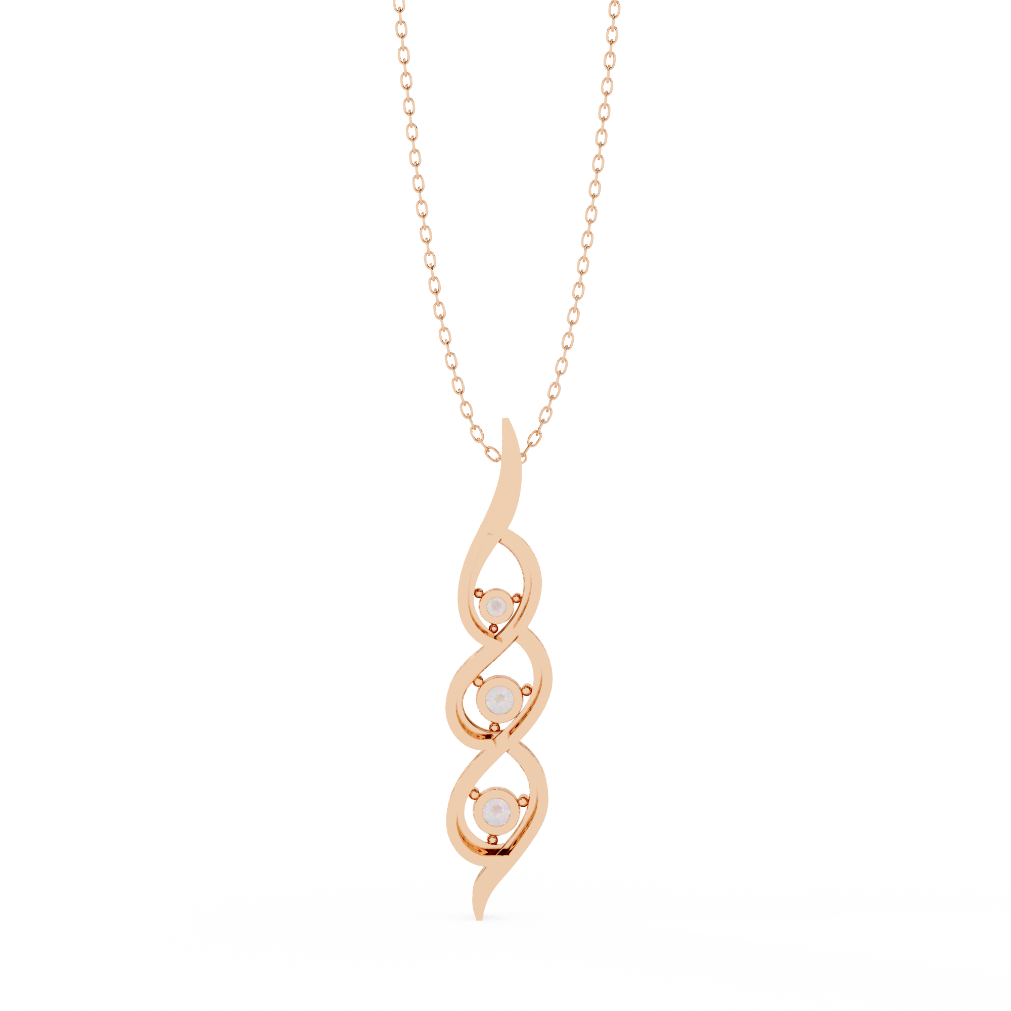Sirena Diamond Three Stone Pendant: