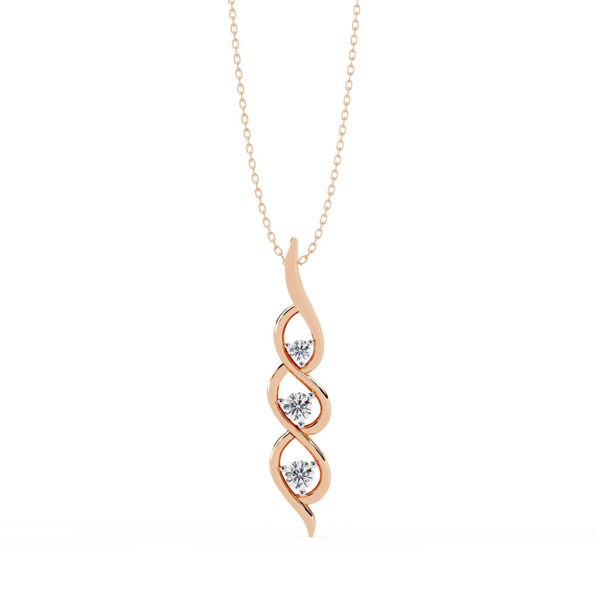 Sirena Diamond Three Stone Pendant: