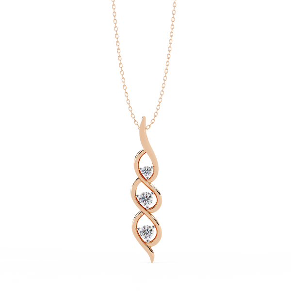 Sirena Lab Grown Diamond Three Stone Pendant: