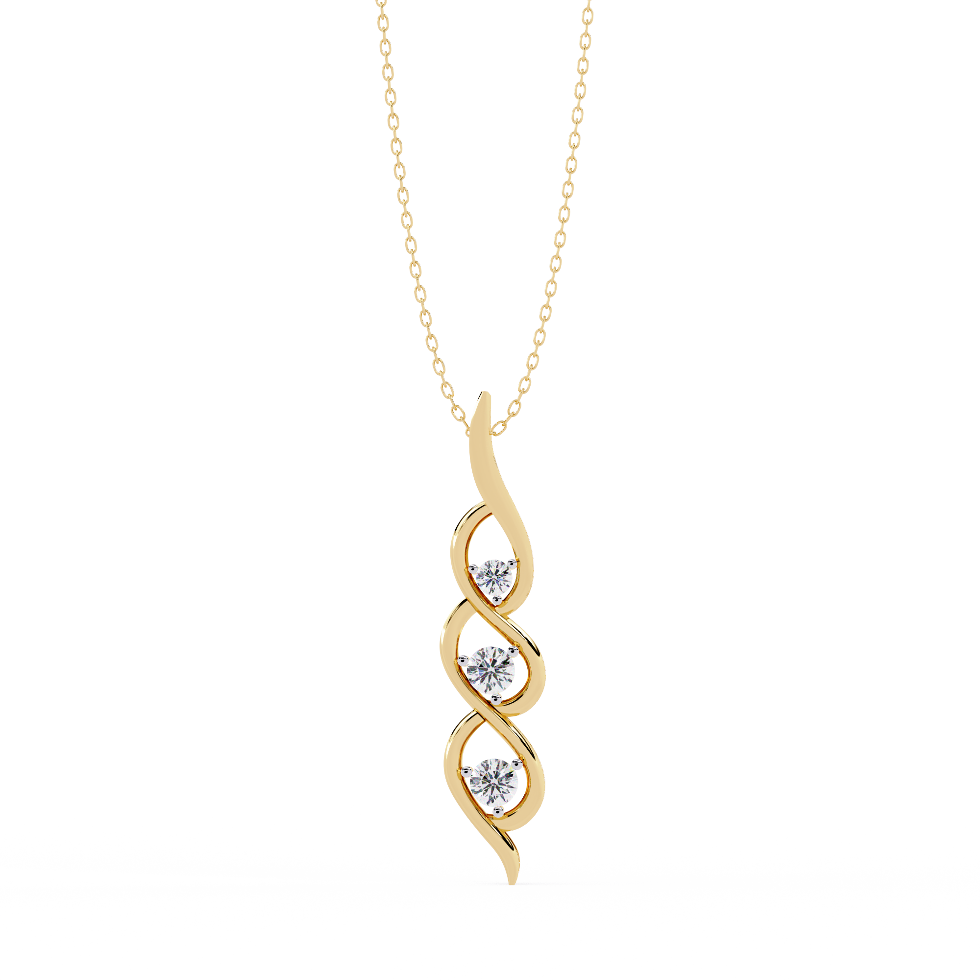 Sirena Diamond Three Stone Pendant: