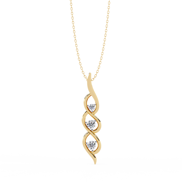 Sirena Lab Grown Diamond Three Stone Pendant: