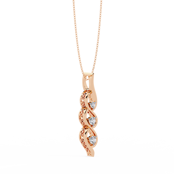 Sirena Lab Grown Diamond Three Stone Pendant: