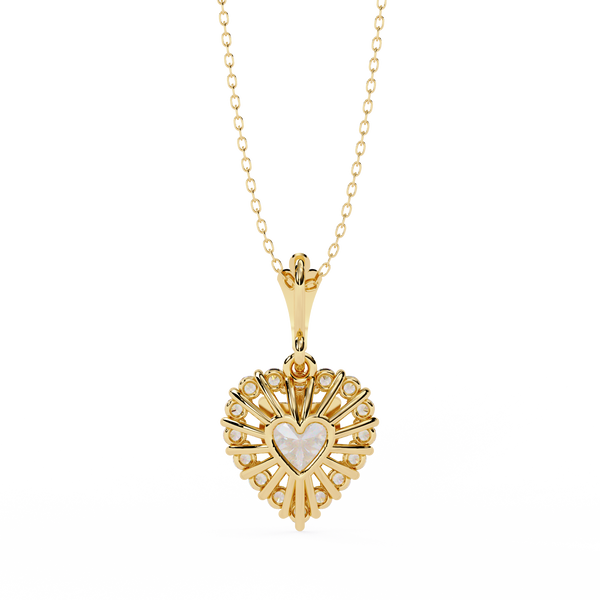 Dazzling Heart Halo Lab Grown Diamond Necklace