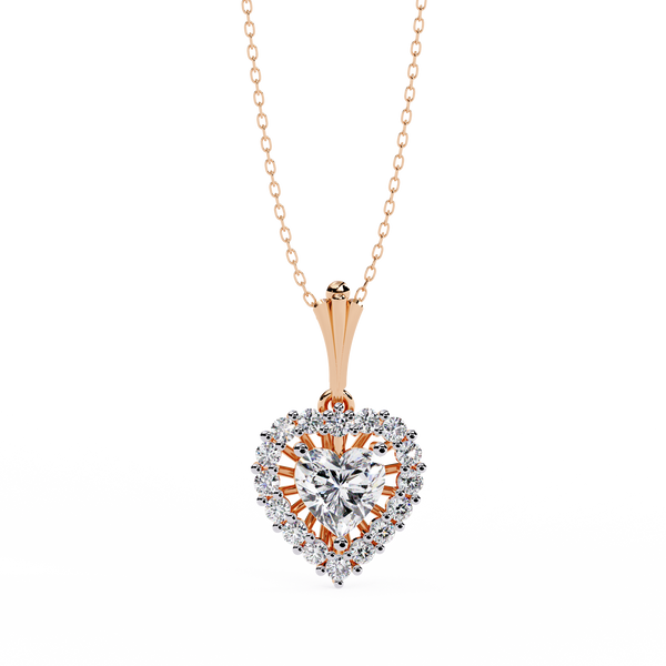 Dazzling Heart Halo Lab Grown Diamond Necklace