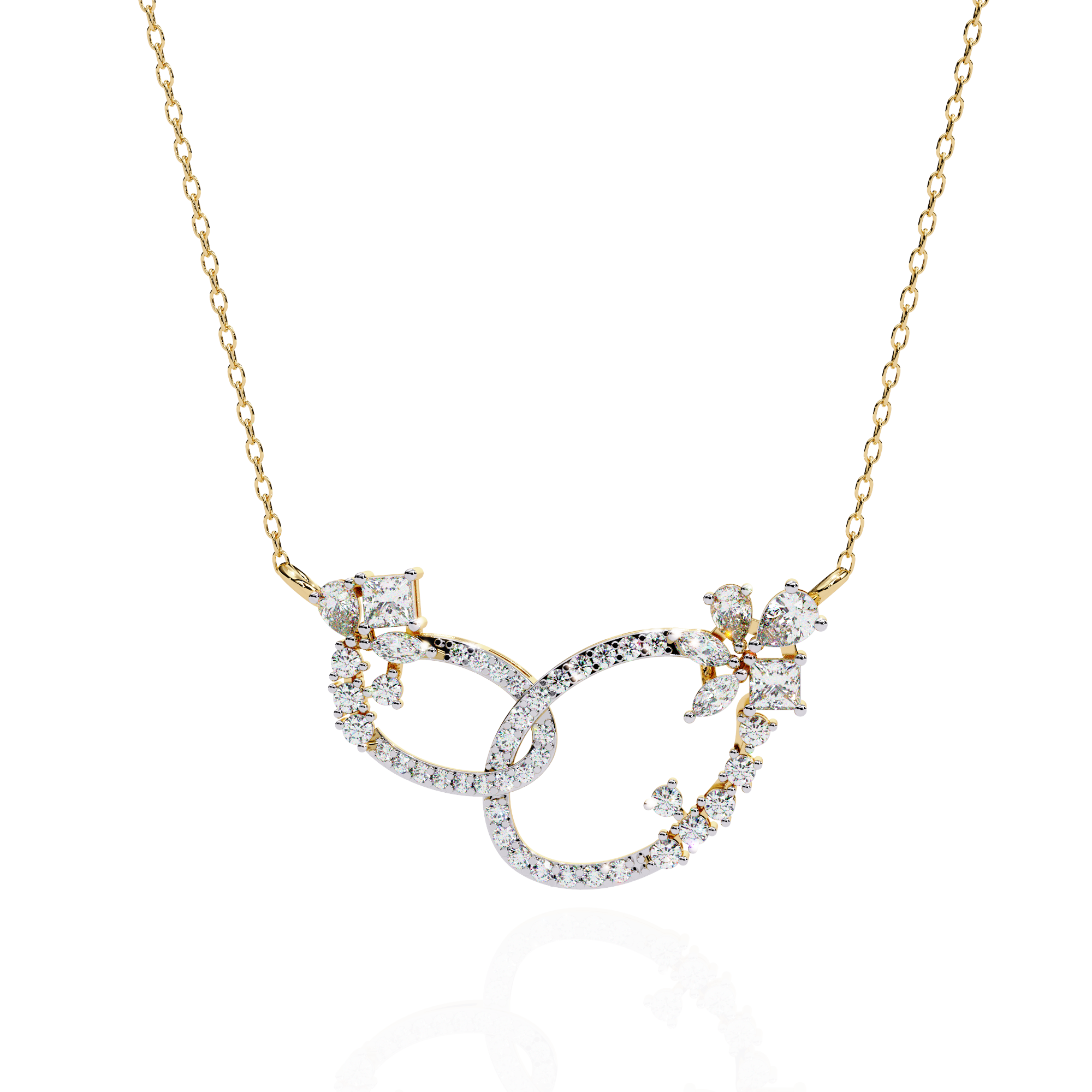 Intertwined Diamond Circle Necklace