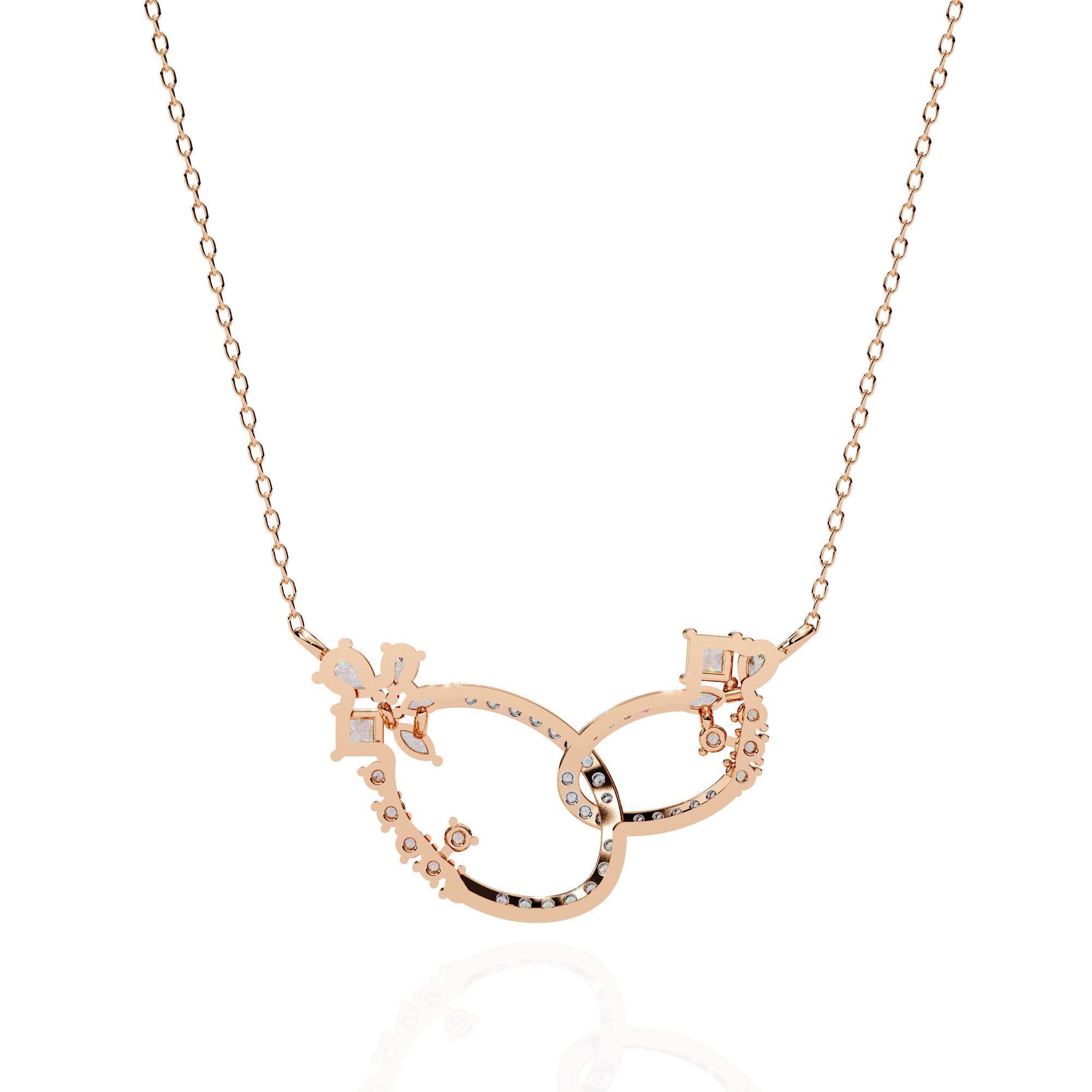 Intertwined Diamond Circle Necklace