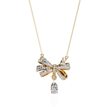 Diamond Bow Pendant Necklace