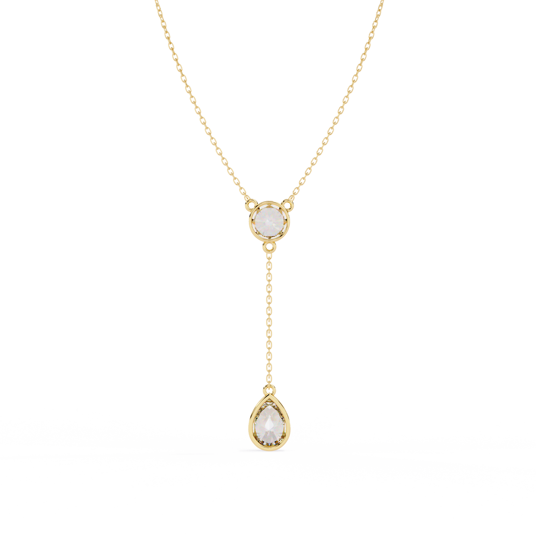 Classic Y-Necklace with Sparkling Diamonds Pendant