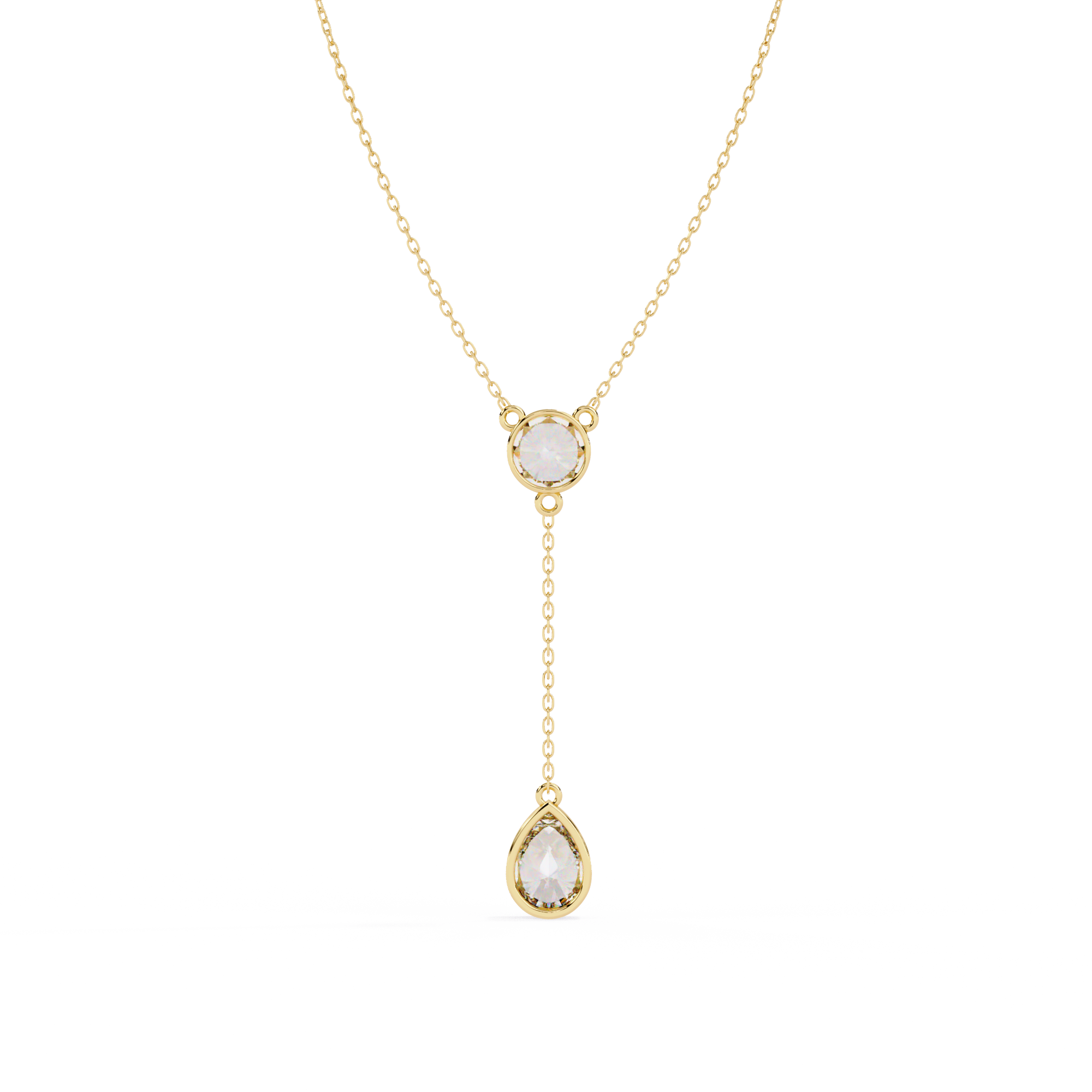 Classic Y-Necklace with Sparkling Diamonds Pendant