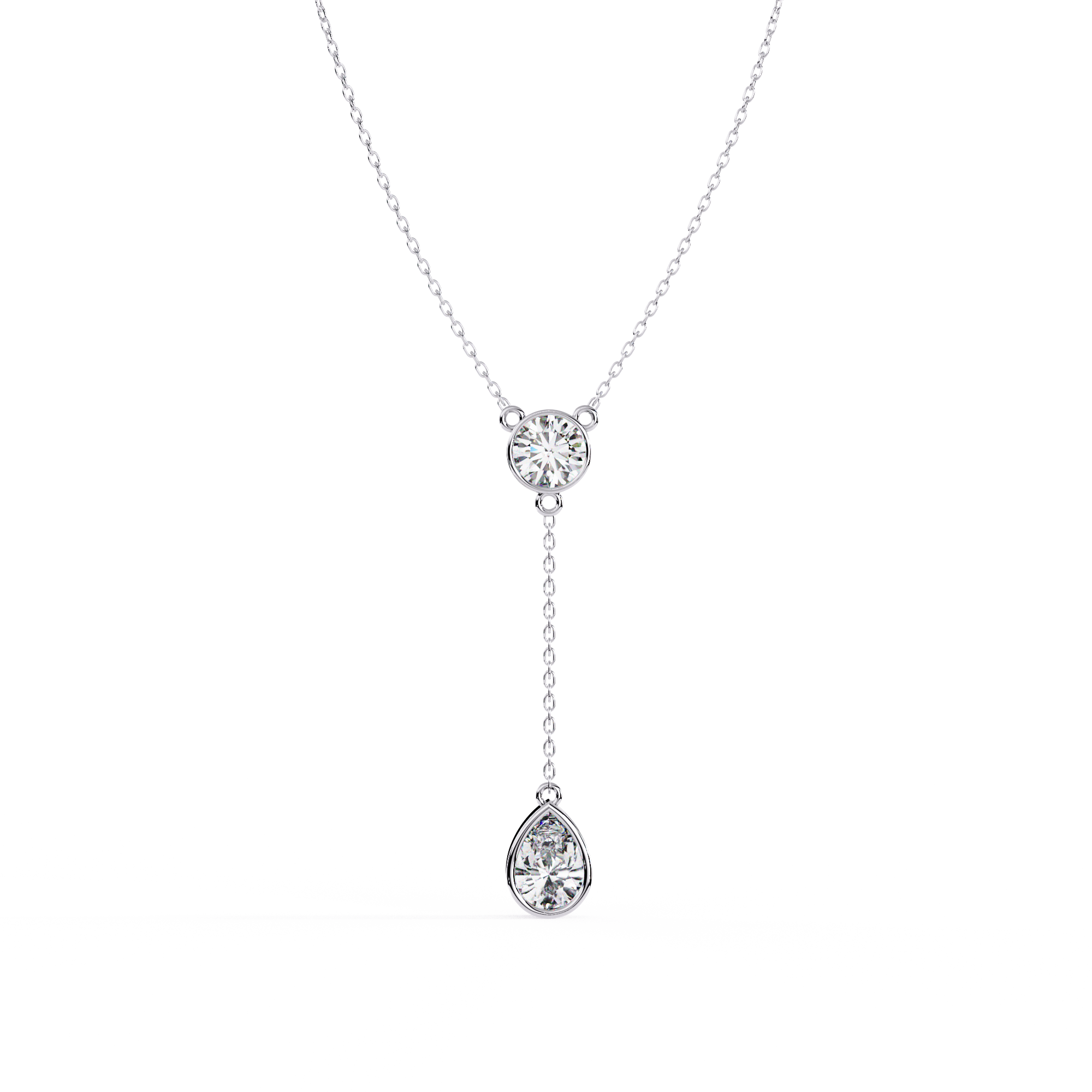 Classic Y-Necklace with Sparkling Diamonds Pendant
