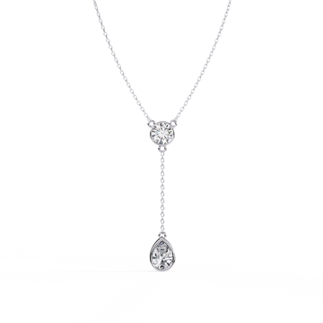 Classic Y-Necklace with Sparkling Diamonds Pendant
