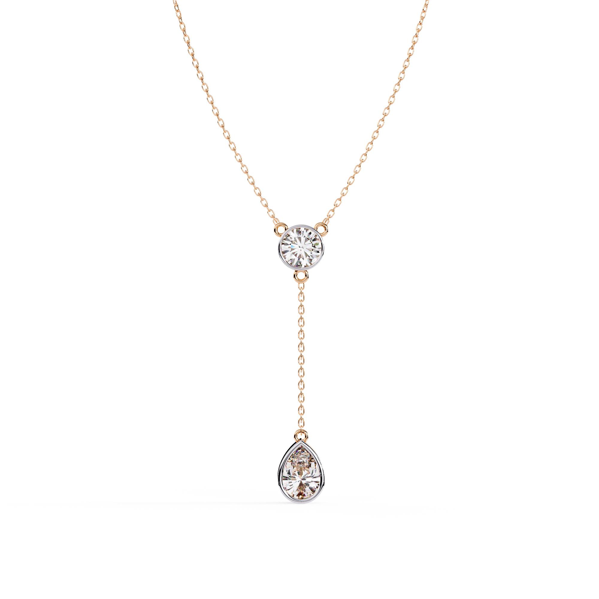 Classic Y-Necklace with Sparkling Diamonds Pendant