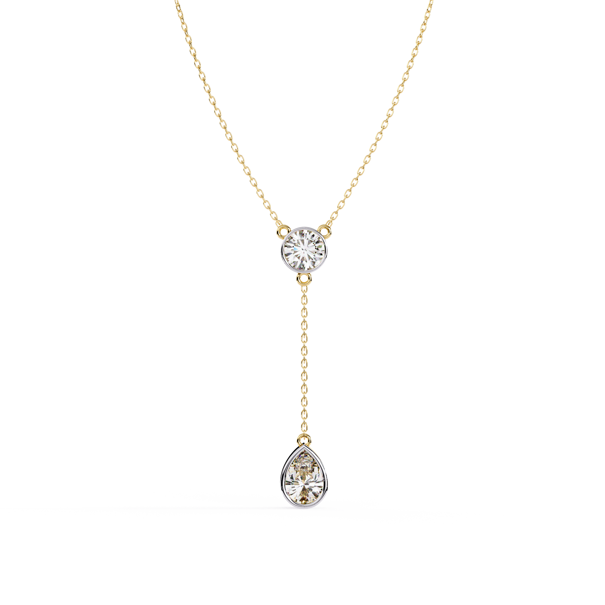 Classic Y-Necklace with Sparkling Diamonds Pendant