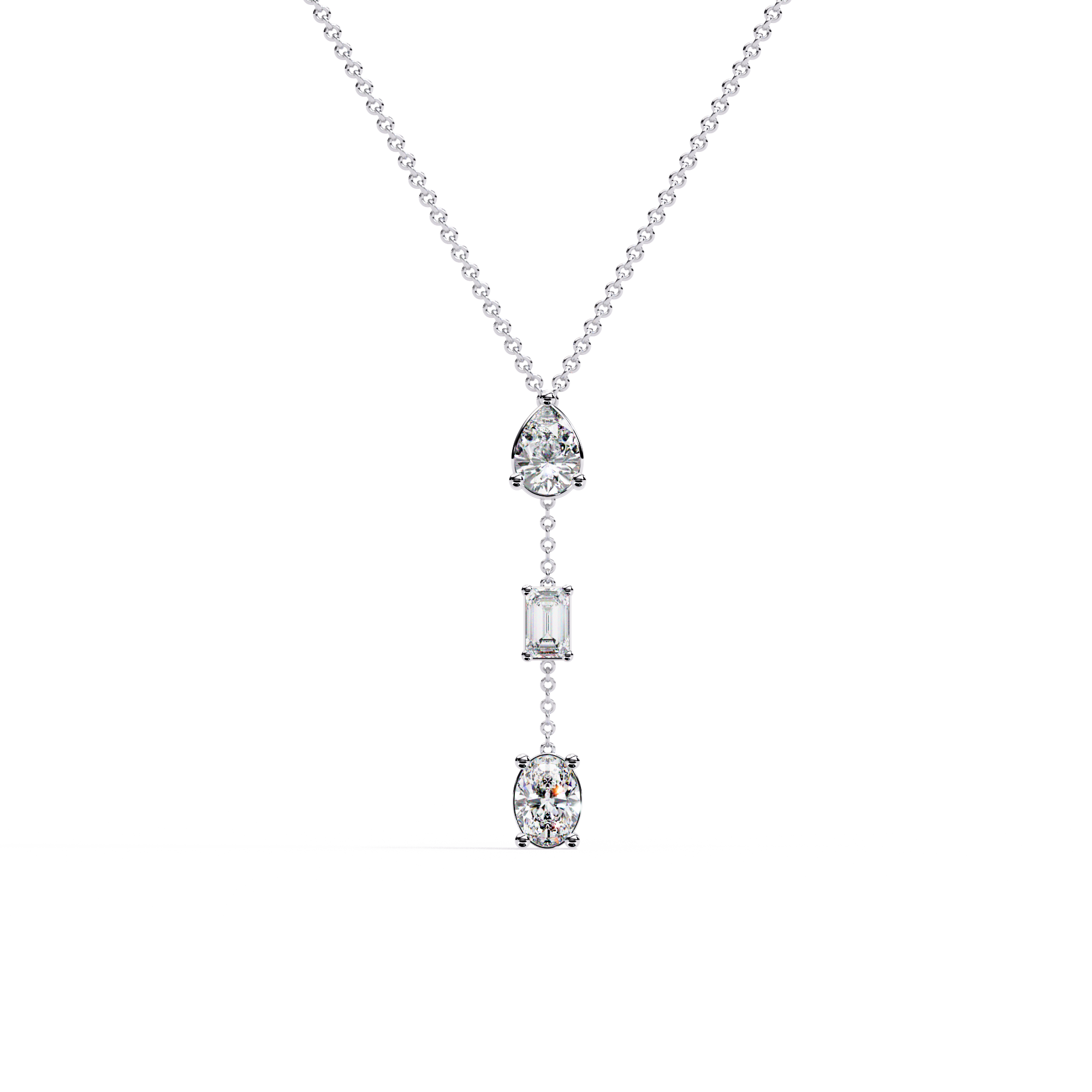 Diamond Y  Drop Necklace