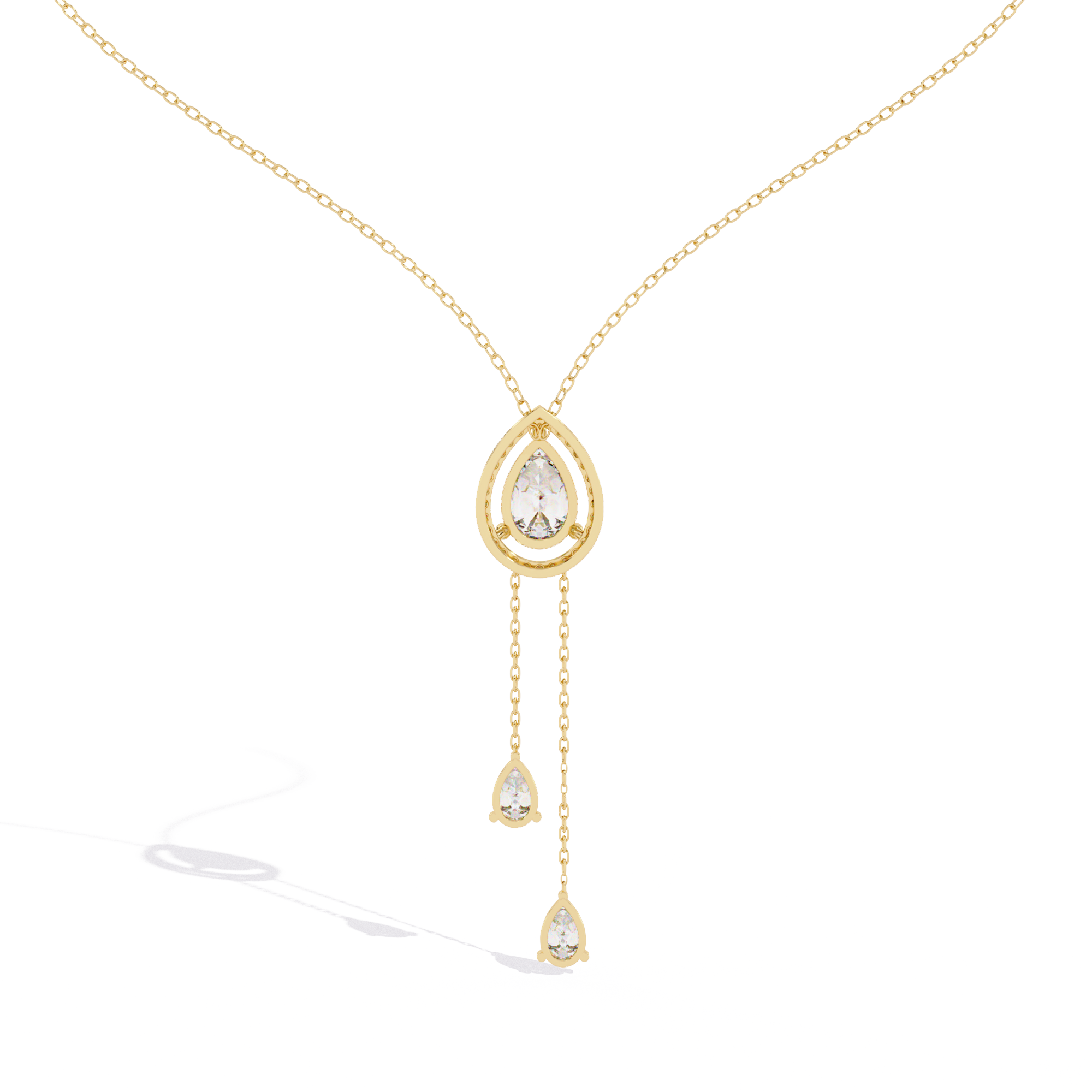 Teardrop Halo Diamond Pendant Necklace
