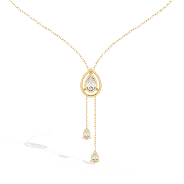 Teardrop Halo Diamond Pendant Necklace