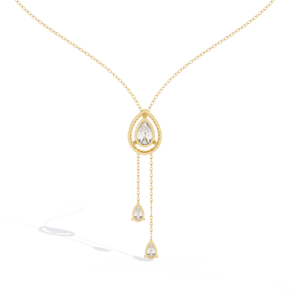 Teardrop Halo Lab Grown Diamond Pendant Necklace