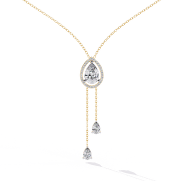 Teardrop Halo Lab Grown Diamond Pendant Necklace