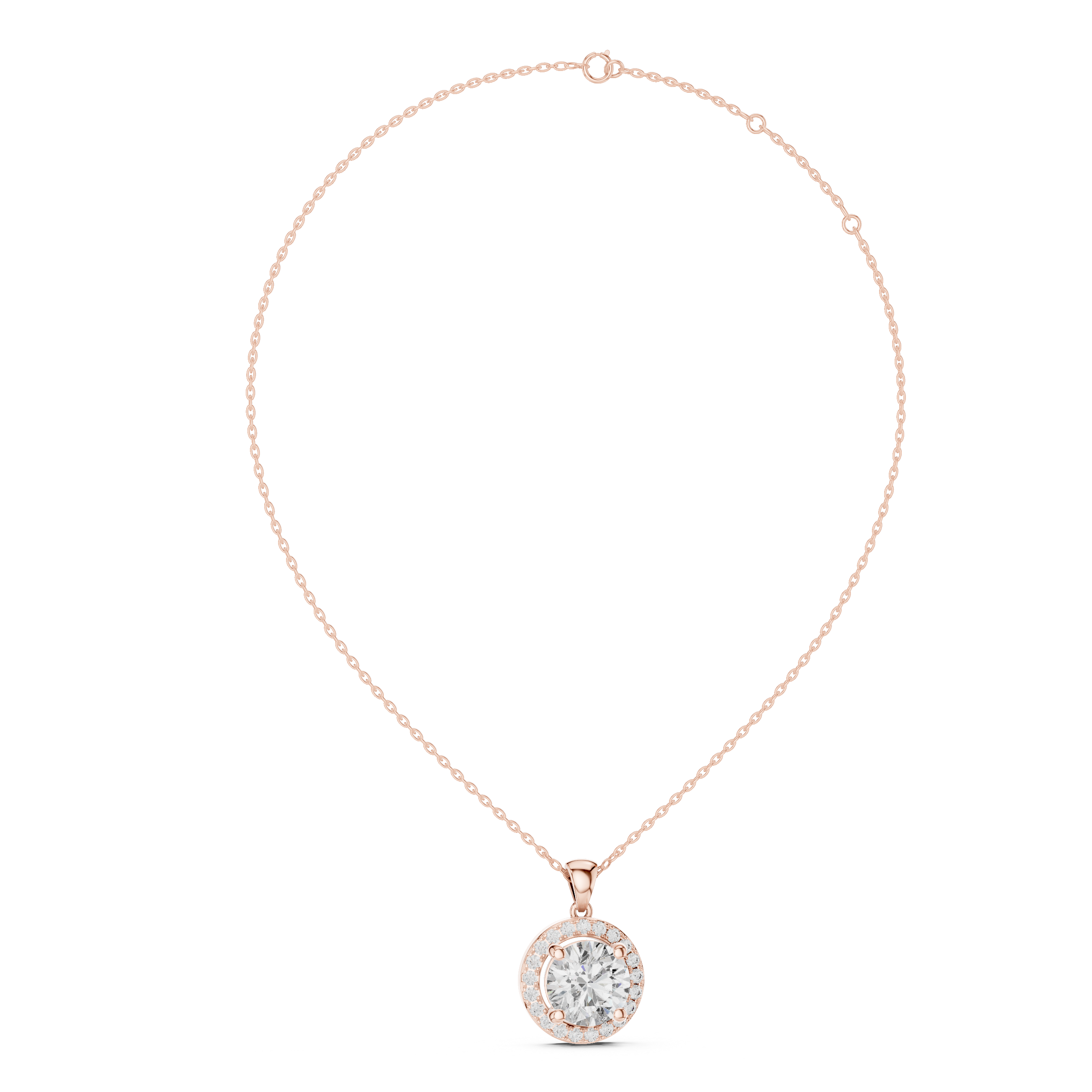 Sophisticated Round Solitaire Lab Grown Diamond Pendant